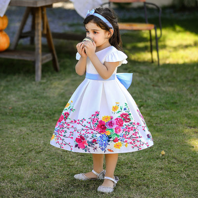 Vestido Princesa Estampado Forjado con Diadema - Image 8