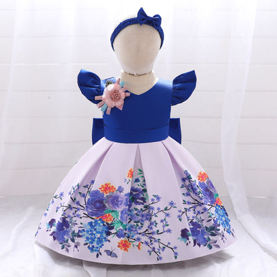 Vestido Princesa Estampado Forjado con Diadema - Image 13