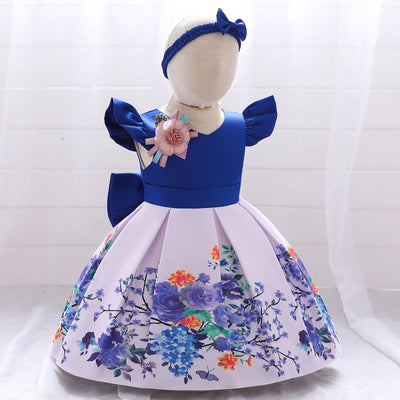 Vestido Princesa Estampado Forjado con Diadema - Image 14