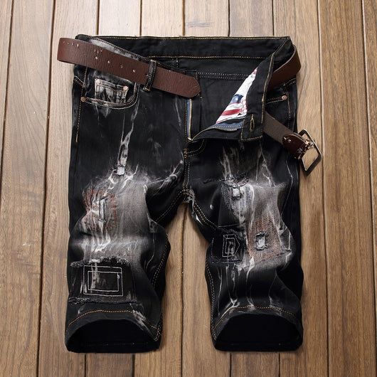 Pantalones Vaqueros Rotos Retro con Stretch para Hombre - Image 7