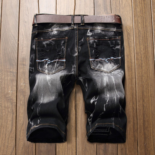 Pantalones Vaqueros Rotos Retro con Stretch para Hombre - Image 8