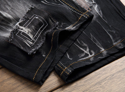Pantalones Vaqueros Rotos Retro con Stretch para Hombre - Image 14