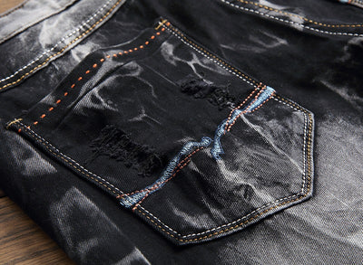 Pantalones Vaqueros Rotos Retro con Stretch para Hombre - Image 16