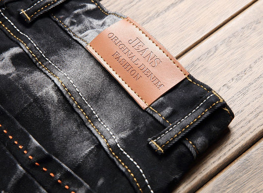 Pantalones Vaqueros Rotos Retro con Stretch para Hombre - Image 17