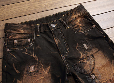 Pantalones Vaqueros Rotos Retro con Stretch para Hombre - Image 21