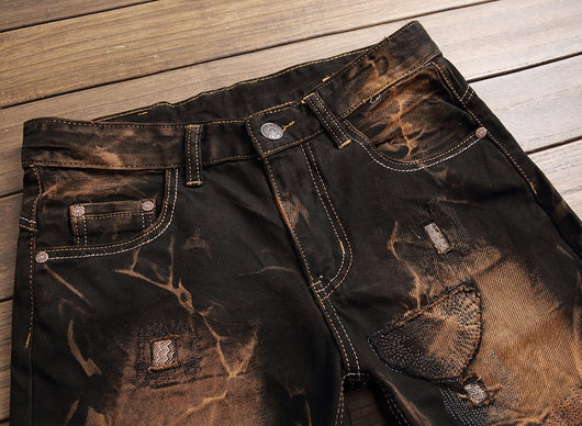 Pantalones Vaqueros Rotos Retro con Stretch para Hombre - Image 21