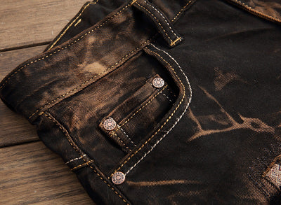 Pantalones Vaqueros Rotos Retro con Stretch para Hombre - Image 22