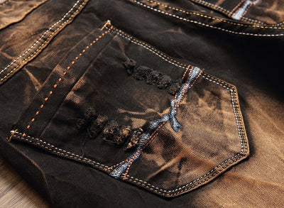 Pantalones Vaqueros Rotos Retro con Stretch para Hombre - Image 30