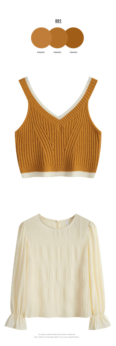 Conjunto de Dos Piezas con Tirantes - Blusa Suelta y Cómoda - Image 8