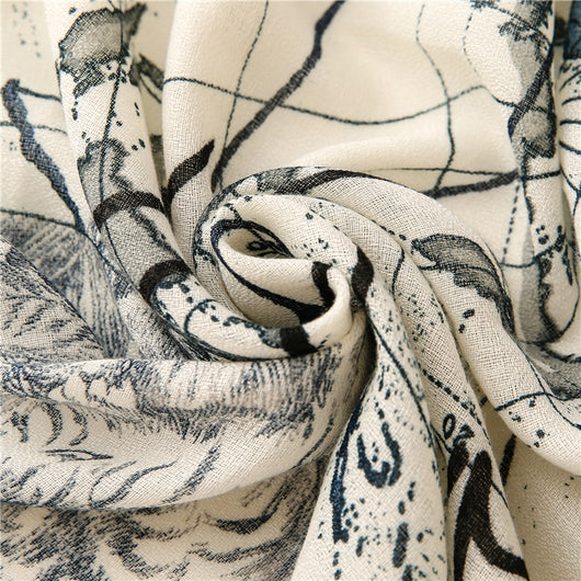 Pañoleta Estampada de Algodón y Lino - Versátil y Elegante - Image 12