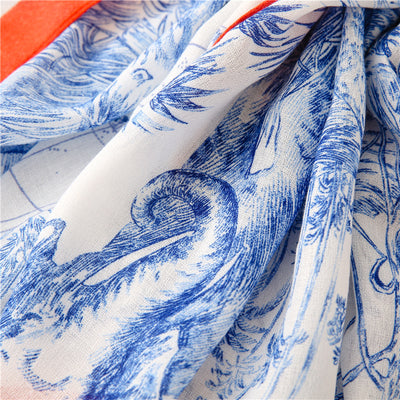 Pañoleta Estampada de Algodón y Lino - Versátil y Elegante - Image 21