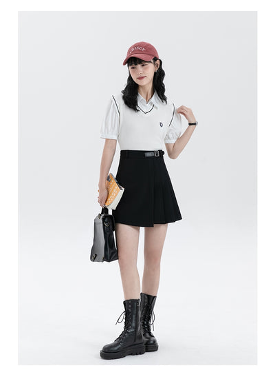 Suéter Tejido Tipo Polo con Efecto Dos Piezas para Mujer - Image 11