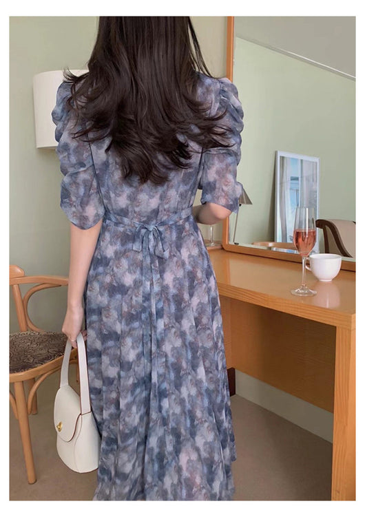 Vestido Floral Elegante Cuello en V Retro Sofisticado - Image 12