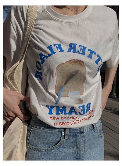 Camiseta Francesa Retro con Estampado de Letras para Mujer - Image 10