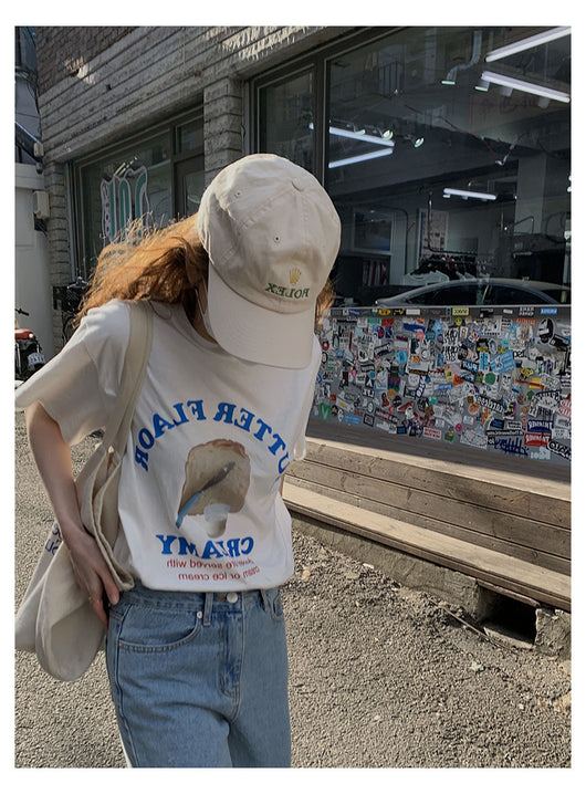 Camiseta Francesa Retro con Estampado de Letras para Mujer - Image 13