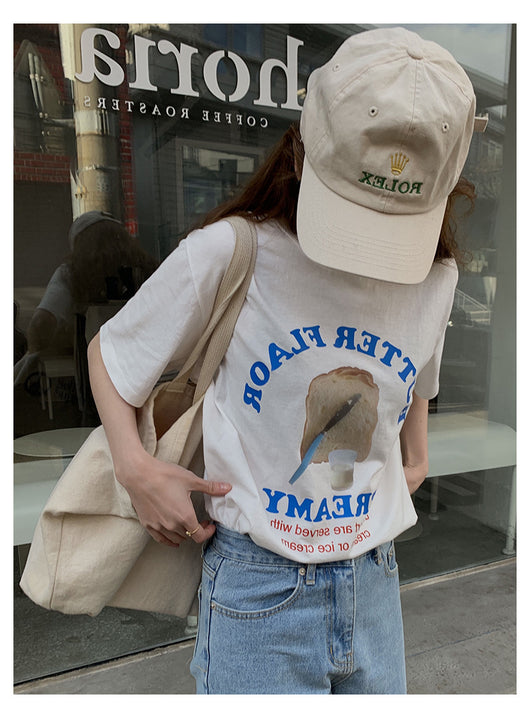 Camiseta Francesa Retro con Estampado de Letras para Mujer - Image 15