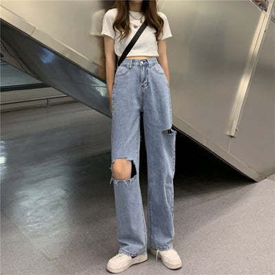 Pantalones Rectos Anchos de Cintura Alta para Mujer - Diseño Moderno - Image 6