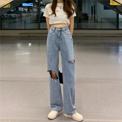 Pantalones Rectos Anchos de Cintura Alta para Mujer - Diseño Moderno - Image 8