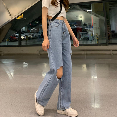 Pantalones Rectos Anchos de Cintura Alta para Mujer - Diseño Moderno - Image 11
