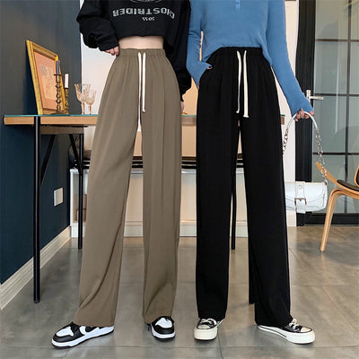Pantalones Rectos de Cintura Alta Holgada para Mujer - Image 10