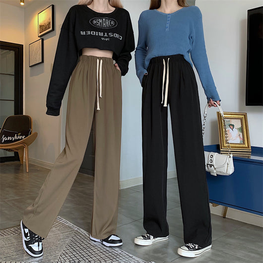 Pantalones Rectos de Cintura Alta Holgada para Mujer - Image 13