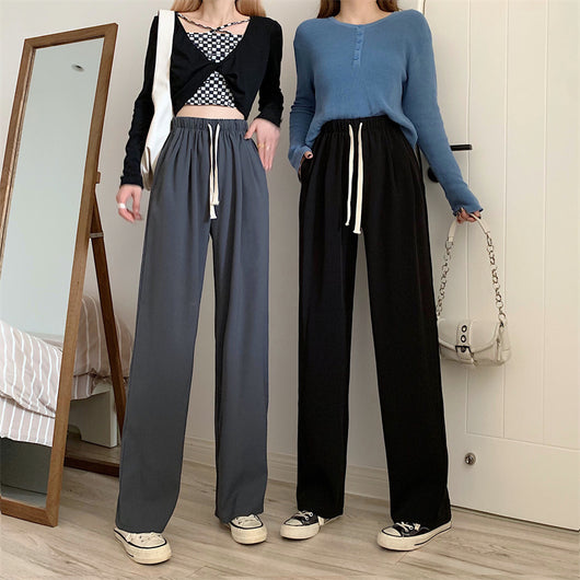 Pantalones Rectos de Cintura Alta Holgada para Mujer - Image 17