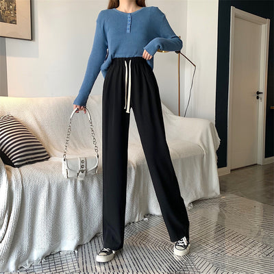 Pantalones Rectos de Cintura Alta Holgada para Mujer - Image 23
