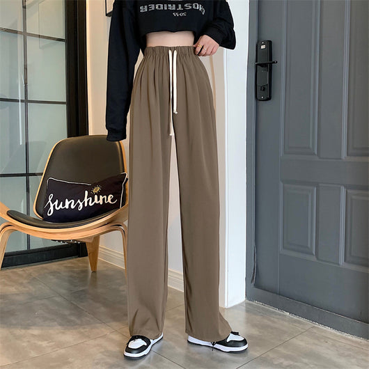 Pantalones Rectos de Cintura Alta Holgada para Mujer - Image 32