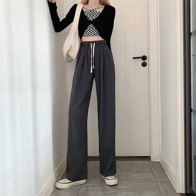 Pantalones Rectos de Cintura Alta Holgada para Mujer - Image 36