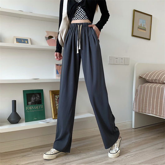 Pantalones Rectos de Cintura Alta Holgada para Mujer - Image 37