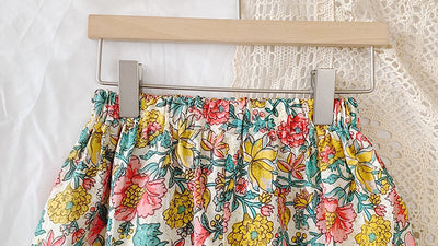 Pantalones anchos con protección solar y estampado floral para niñas - Image 5
