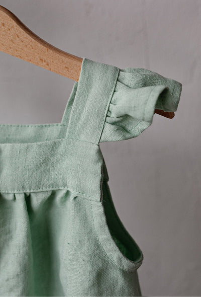 Vestido Lino Niña Verano Suelto con Tirantes - Image 13