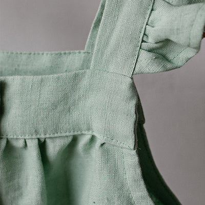 Vestido Lino Niña Verano Suelto con Tirantes - Image 14