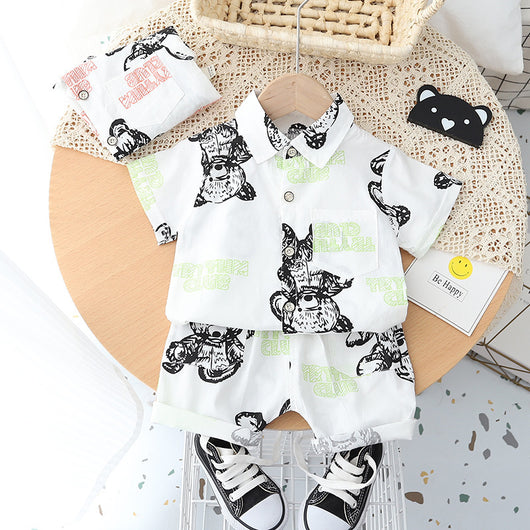 Traje Infantil con Camisa de Solapa y Manga Corta - Image 17