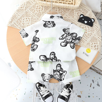 Traje Infantil con Camisa de Solapa y Manga Corta - Image 18