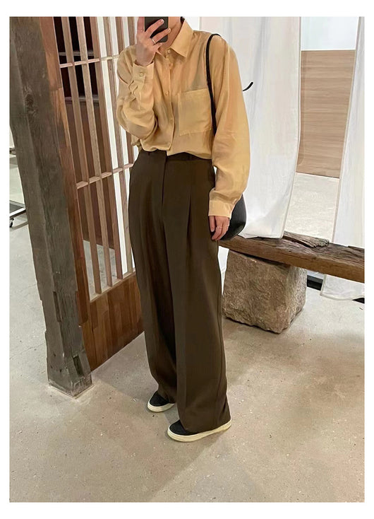 Camisa Tencel de Manga Larga Colores Sólidos para Trabajo Diario - Image 9