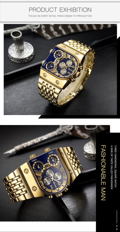 Reloj Casual para Hombre Acero Dorado con Esfera Luminosa - Image 11