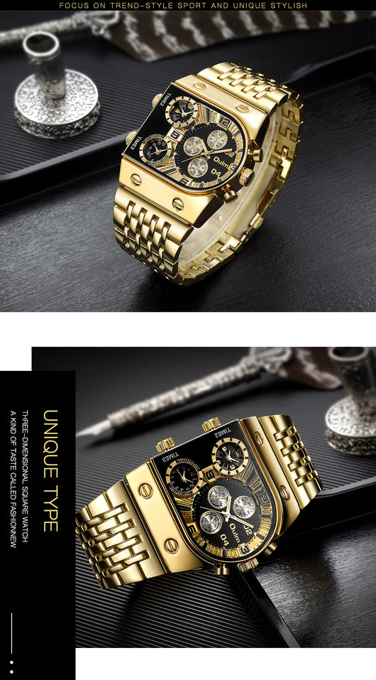 Reloj Casual para Hombre Acero Dorado con Esfera Luminosa - Image 12