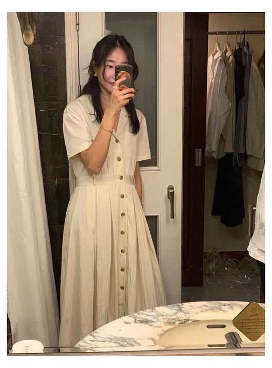 Vestido Largo Elegante con Cintura Definida - Estilo Retro Minimalista - Image 10