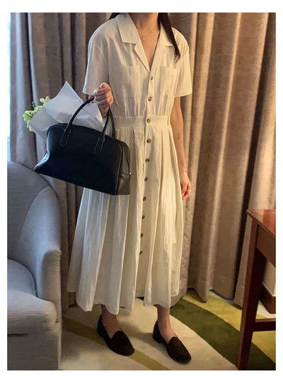 Vestido Largo Elegante con Cintura Definida - Estilo Retro Minimalista - Image 12