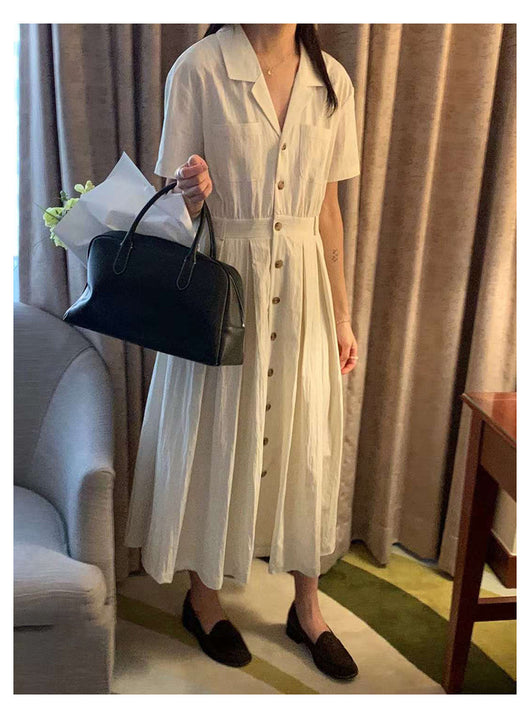 Vestido Largo Elegante con Cintura Definida - Estilo Retro Minimalista - Image 12