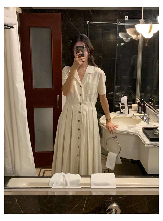 Vestido Largo Elegante con Cintura Definida - Estilo Retro Minimalista - Image 13