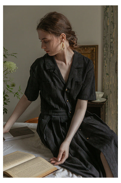 Vestido Largo Elegante con Cintura Definida - Estilo Retro Minimalista - Image 18