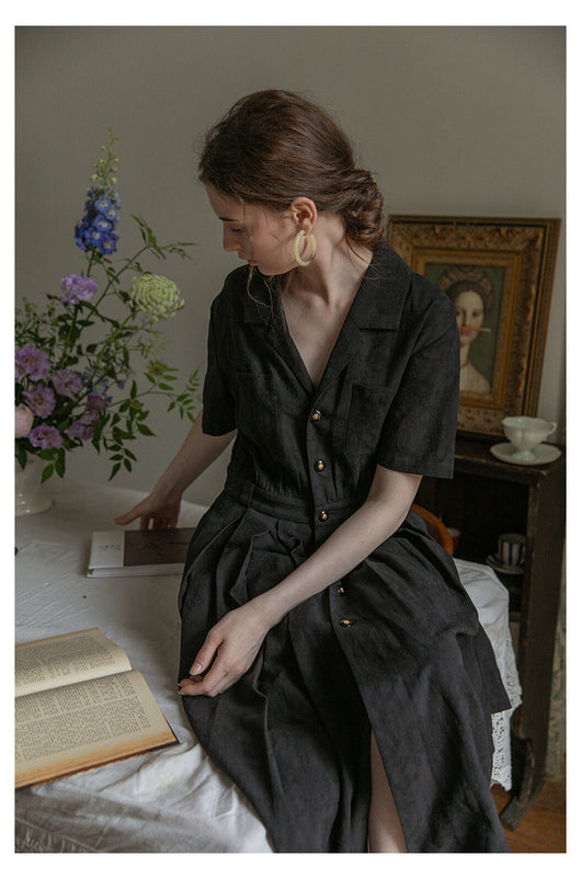 Vestido Largo Elegante con Cintura Definida - Estilo Retro Minimalista - Image 20
