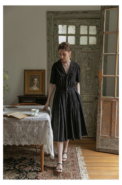 Vestido Largo Elegante con Cintura Definida - Estilo Retro Minimalista - Image 25