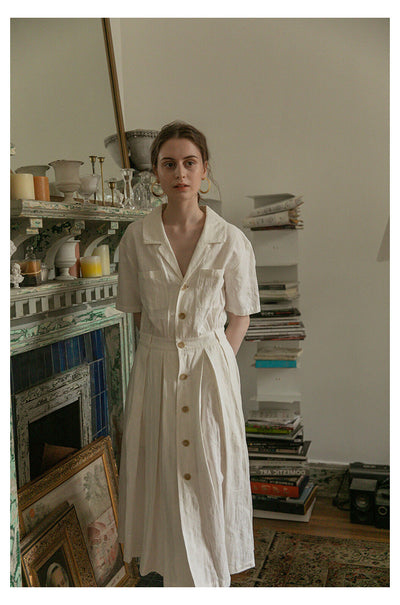 Vestido Largo Elegante con Cintura Definida - Estilo Retro Minimalista - Image 28