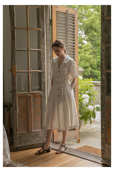 Vestido Largo Elegante con Cintura Definida - Estilo Retro Minimalista - Image 29