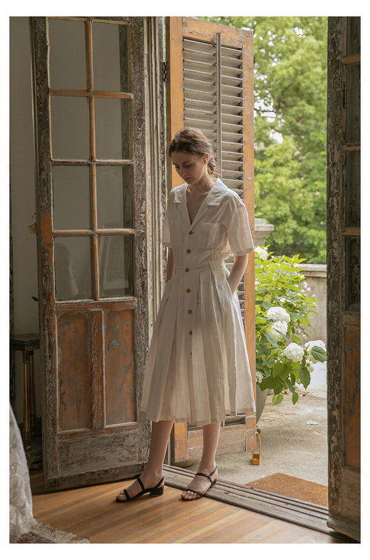 Vestido Largo Elegante con Cintura Definida - Estilo Retro Minimalista - Image 29