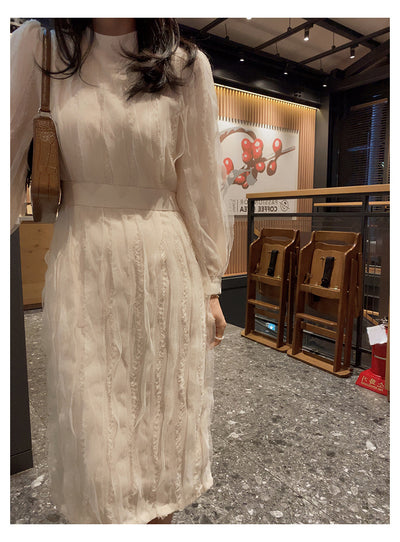 Vestido Elegante Retro Francés con Encaje y Cordones - Image 10