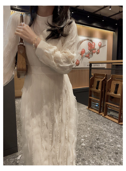 Vestido Elegante Retro Francés con Encaje y Cordones - Image 11